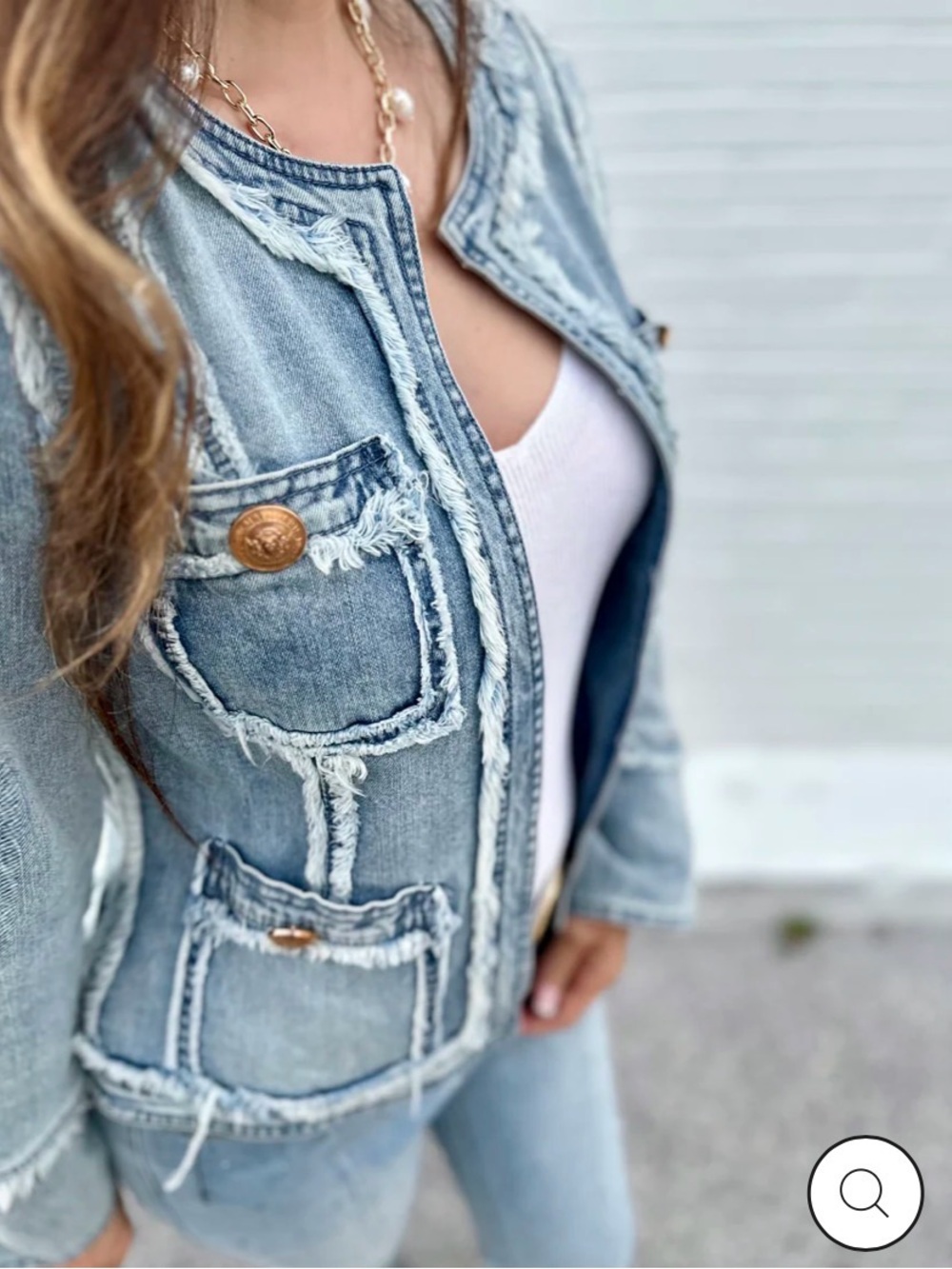 Frayed Edge Light Blue Denim Jacket